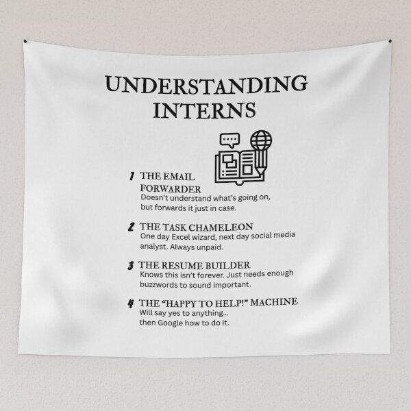 Item preview, UNDERSTANDING INTERNS – Funny Office Life Definitions designed and sold by PsyFlow35.