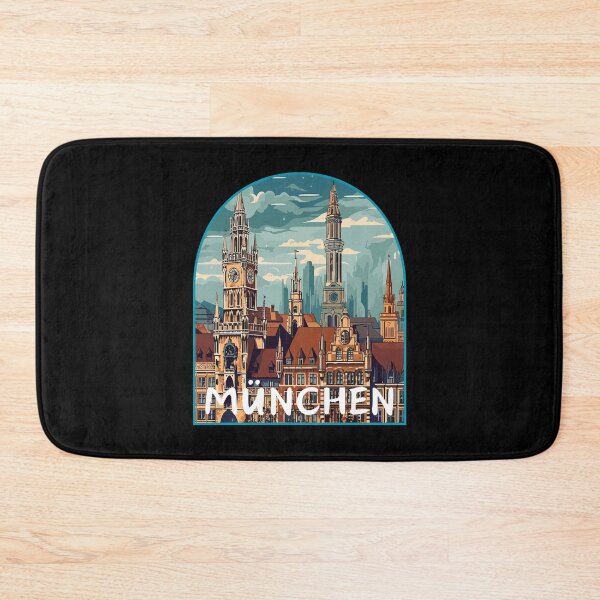 Item preview, München in Bavaria, Germany Retro Art Travel Landscape Badge designed and sold by MaateoDesign.