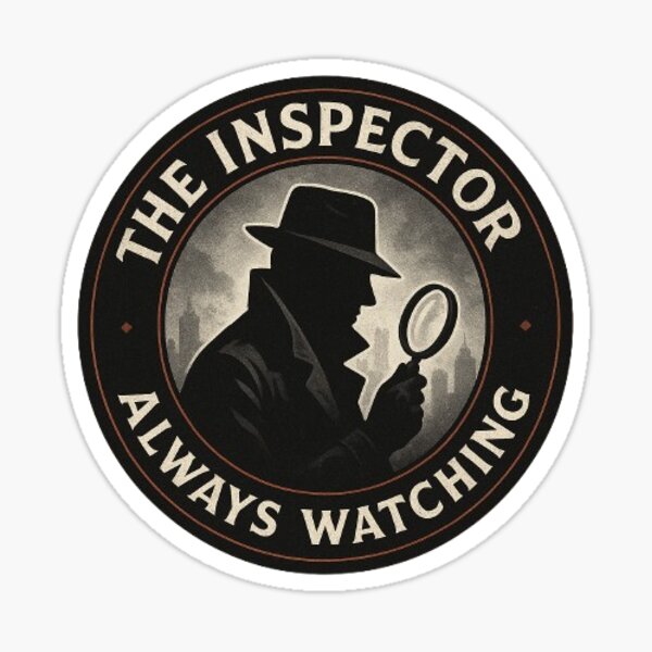 Item preview, The Inspector – Noir Detective Circular Sticker designed and sold by jacube335.