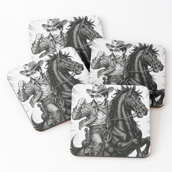 Item preview, manga style cowboy designed and sold by OnlyTheWest.
