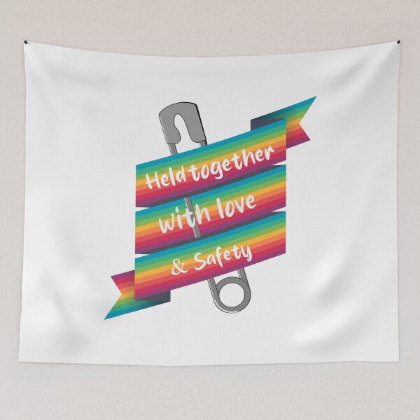 Item preview, Held Together with Love and Safety – Heartwarming Quote Design of Comfort and Trust designed and sold by ArtsyExplorer.