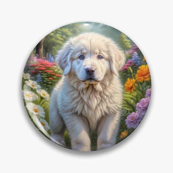 Item preview, Mabel Great Pyrenees Puppy Portrait Painting designed and sold by Heart and Soul Studio.