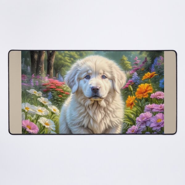 Item preview, Mabel Great Pyrenees Puppy Portrait Painting designed and sold by Heart and Soul Studio.