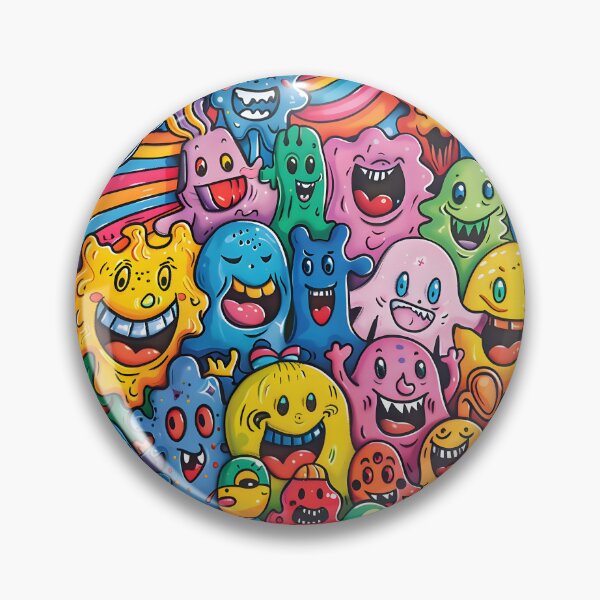 Item preview, Psychedelic Slime Monsters Party - Trippy Colorful Creature Collage designed and sold by AnnDesignStudio.