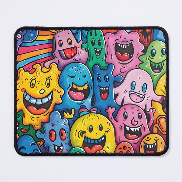 Item preview, Psychedelic Slime Monsters Party - Trippy Colorful Creature Collage designed and sold by AnnDesignStudio.