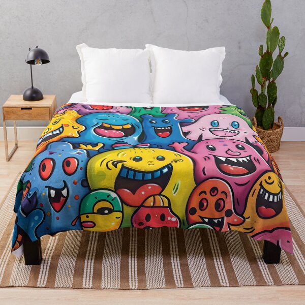 Item preview, Psychedelic Slime Monsters Party - Trippy Colorful Creature Collage designed and sold by AnnDesignStudio.