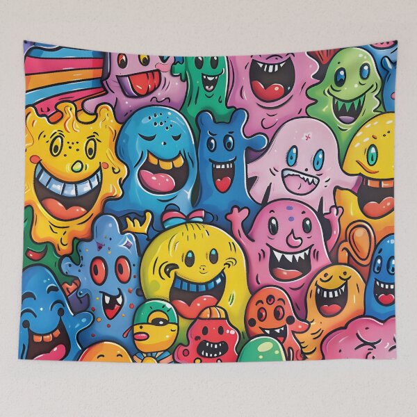 Item preview, Psychedelic Slime Monsters Party - Trippy Colorful Creature Collage designed and sold by AnnDesignStudio.