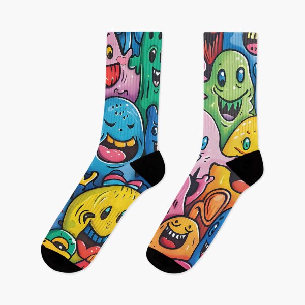 Item preview, Psychedelic Slime Monsters Party - Trippy Colorful Creature Collage designed and sold by AnnDesignStudio.