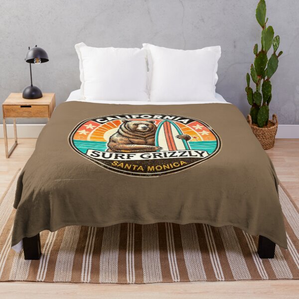 Item preview, Santa Monica Surf Grizzly – Vintage Vibe designed and sold by Pacific Art.