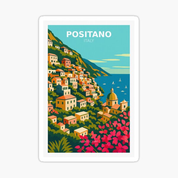 Item preview, Positano Italy Amalfi Coast Vintage Poster designed and sold by artecomm.