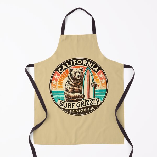 Item preview, Venice Beach Surfing Bear – Retro Vibes designed and sold by Pacific Art.