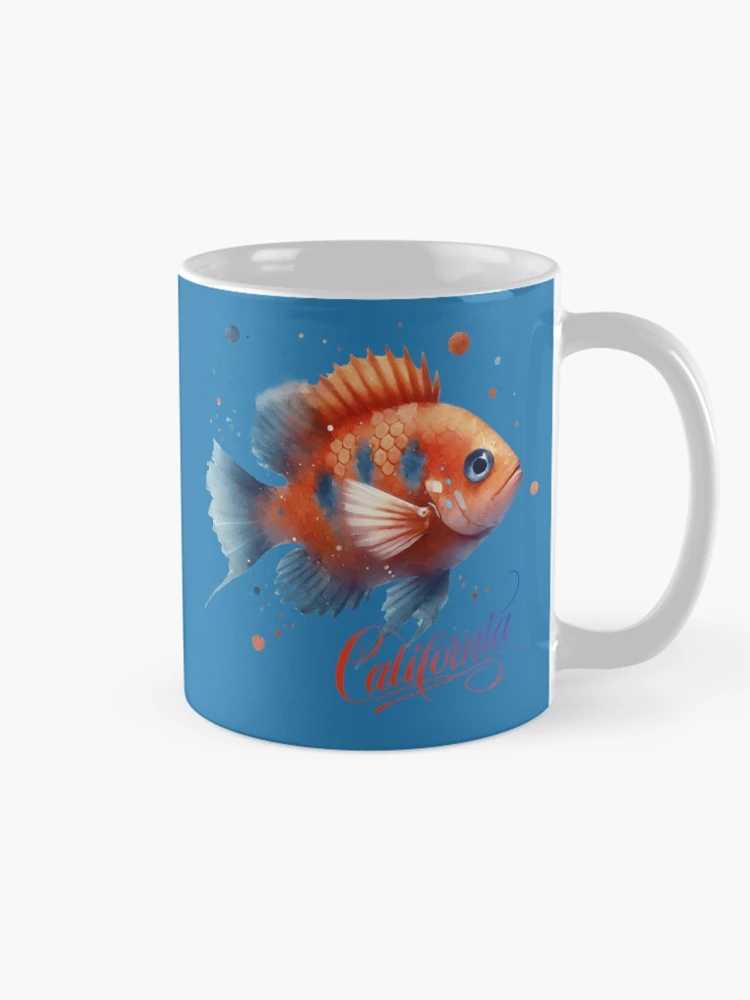 Thumbnail 3 of 6, Coffee Mug, Garibaldi California State Fish designed and sold by Pacific Art.