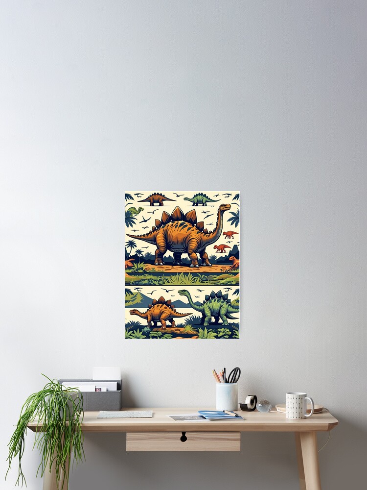 Thumbnail 2 of 3, Poster, Dinosaur Patterns designed and sold by PatronesKawai.