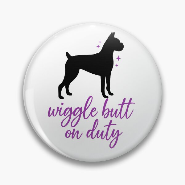 Item preview, Wiggle Butt on Duty – Boxer Dog Silhouette with Purple Sparkle (Transparent) designed and sold by HonorTheBoxer.