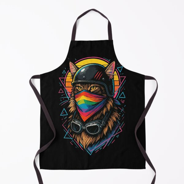 Item preview, LGBTQ Biker Bandit Cat In Helmet Retro designed and sold by TomFrontierArt.
