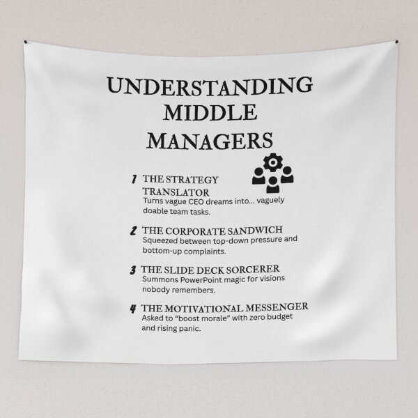 Item preview, UNDERSTANDING MIDDLE MANAGERS – Hilarious Corporate Life Definitions designed and sold by PsyFlow35.