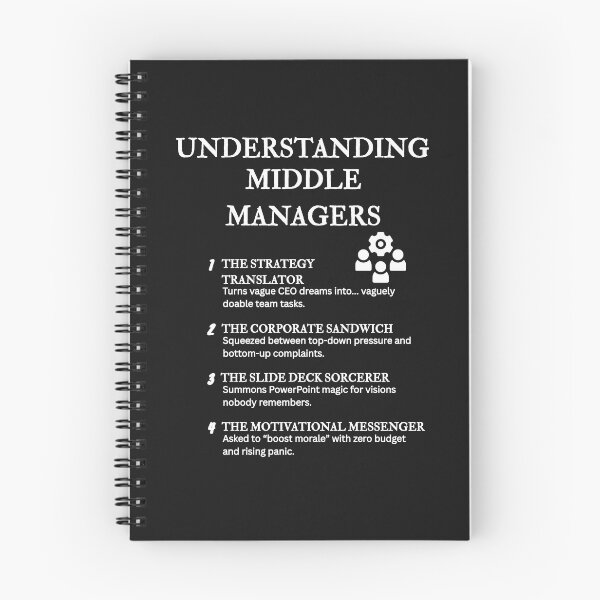 Item preview, UNDERSTANDING MIDDLE MANAGERS – Hilarious Corporate Life Definitions – Black designed and sold by PsyFlow35.