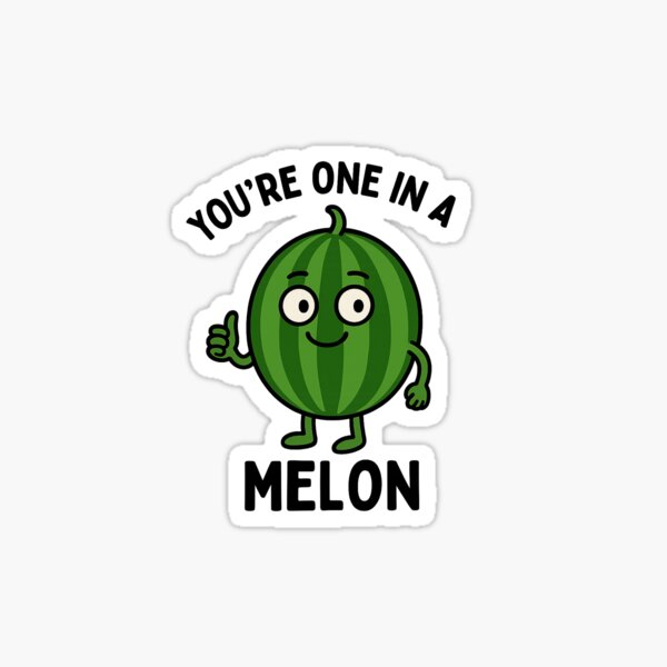 Vista previa del artículo con la obra «Eres uno en un melón: diseño divertido de juego de palabras con frutas», diseñado y vendido por LevelUpLab.