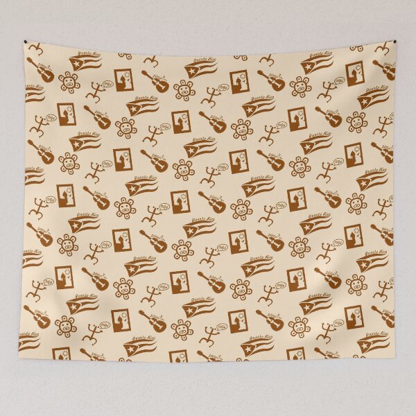 Item preview, Puerto Rico Symbol Set Coqui Taino Sun Flag Garita El Cuatro Guitar Brown designed and sold by byDarling.