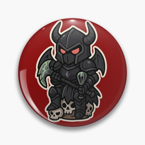 Item preview, The mighty demon knight with his mighty demon sickle and mighty demon club seated on the skulls of his slain enemies designed and sold by SpireForged.