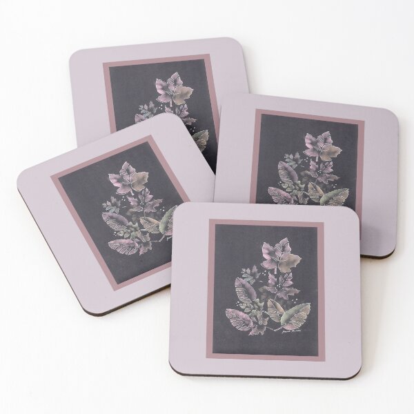 Item preview, Midnight Leaves - colored chalk and stencil designed and sold by Annie Mason Art.