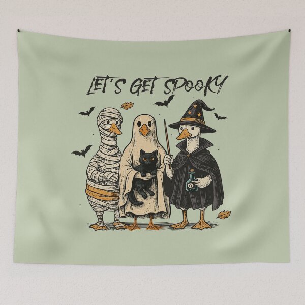Item preview, Let's get spooky Halloween geese  designed and sold by FatBirdie.