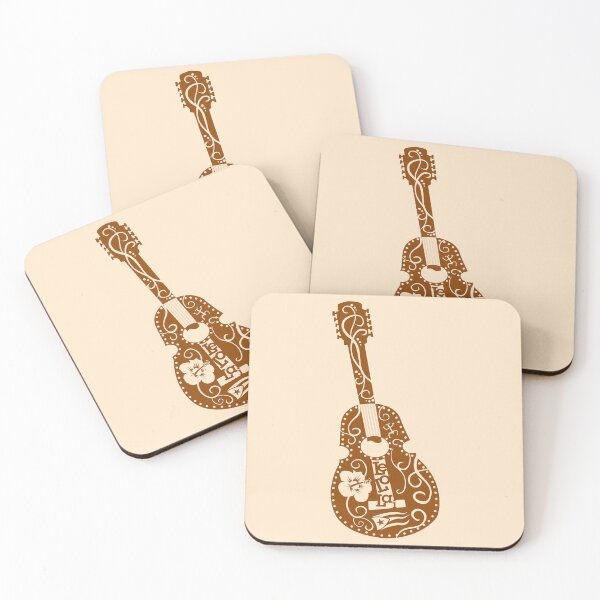 Item preview, Puerto Rican Cuatro Guitar Coqui Taino Boricua Flag Lelolai Hibiscus Brown designed and sold by byDarling.