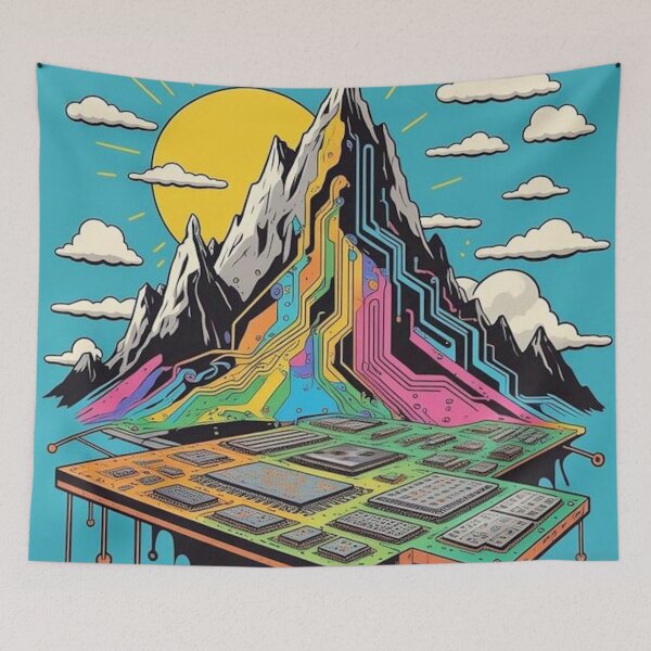 Artikelvorschau, Digital Peaks – Pop Art Circuit Mountain entworfen und verkauft von Esterlane.