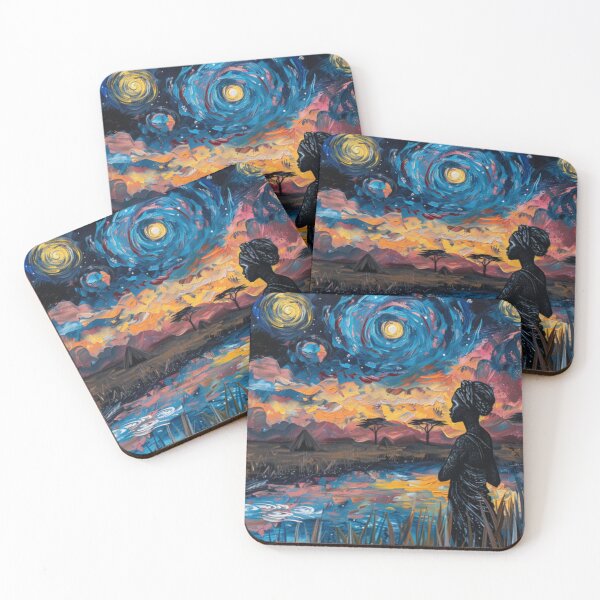 Item preview, African Starry Night Throw Pillow & Tapestry - Afrofuturism Van Gogh Art designed and sold by GSizzle1.