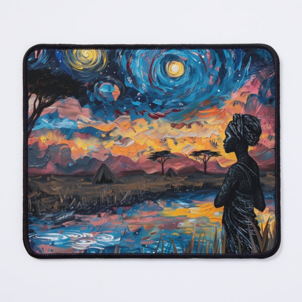Item preview, African Starry Night Throw Pillow & Tapestry - Afrofuturism Van Gogh Art designed and sold by GSizzle1.