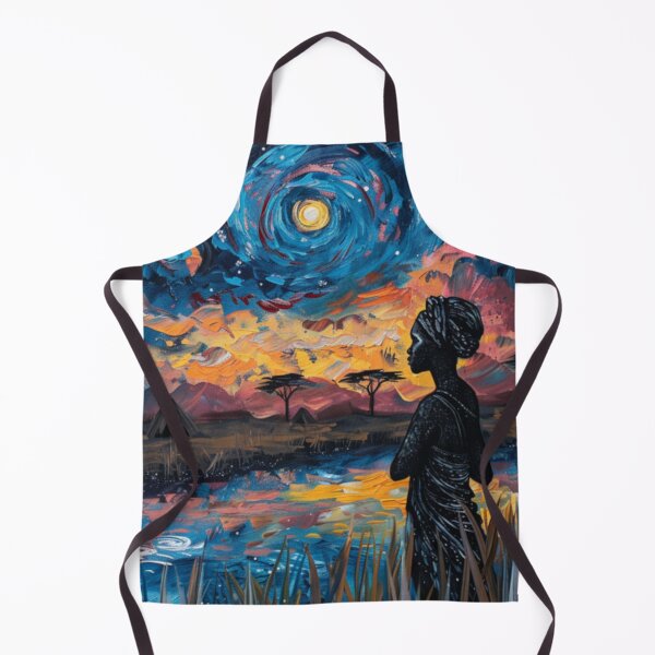 Item preview, African Starry Night Throw Pillow & Tapestry - Afrofuturism Van Gogh Art designed and sold by GSizzle1.