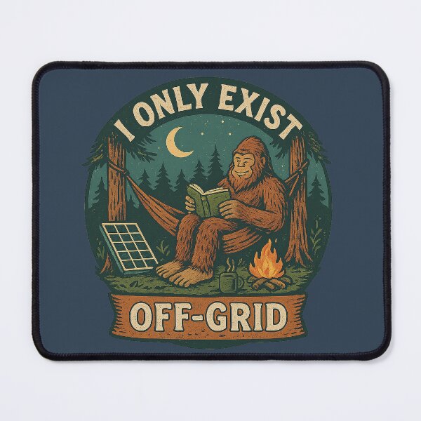 Item preview, Funny Bigfoot Shirt I Only Exist Off Grid Cryptid Camping Tee designed and sold by SquatchCreek.