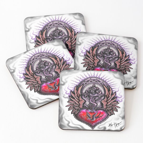 Item preview, Sacred heart with all seeing eye and wings  designed and sold by Mikekobo.