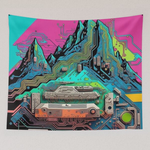 Artikelvorschau, Circuit Board Peaks – Pop Art Circuit Mountain entworfen und verkauft von Esterlane.