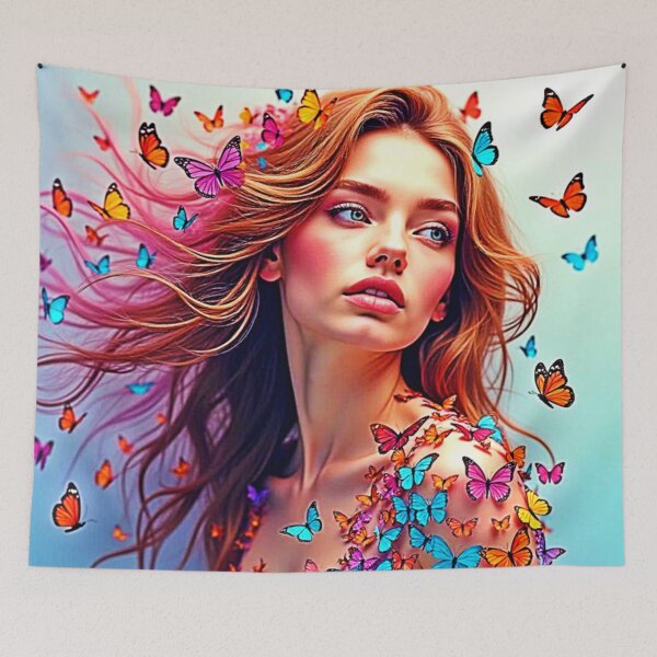 Item preview, Butterfly Muse Portrait Art designed and sold by Health And Fitness Posts e-Store.