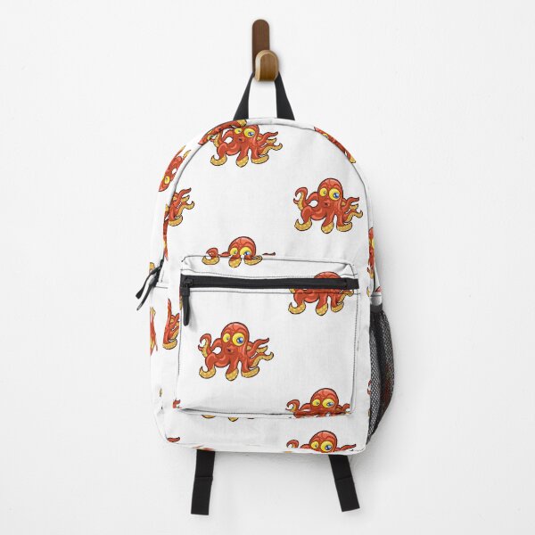 Item preview, Little red octopus with yellow eyes, cartoon (guaranteed AI-free) designed and sold by fifou96.