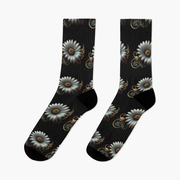 Item preview, Silver Daisy with Gold Patterns Timeless Beauty: Metallic Daisy designed and sold by Nok-Thep.