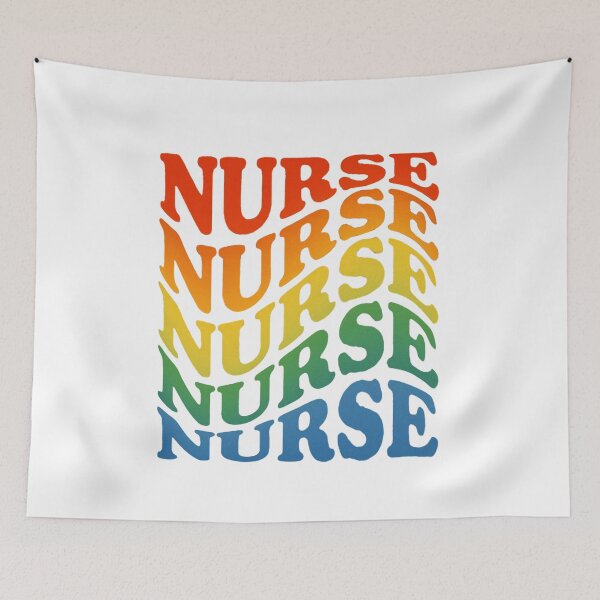 Item preview, Retro Rainbow Nurse – Bold Colorful Typography Design  Description: designed and sold by MedMindCreation.