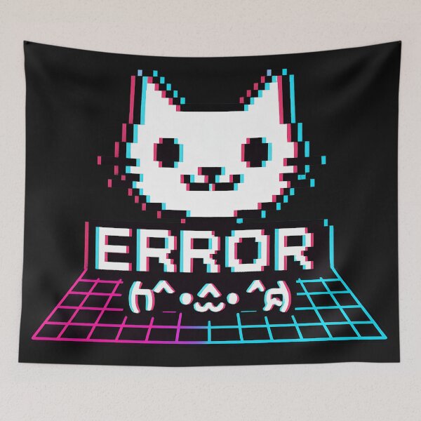 Item preview, Glitch Error Cat Pixel Vaporwave designed and sold by MysticArtisan.