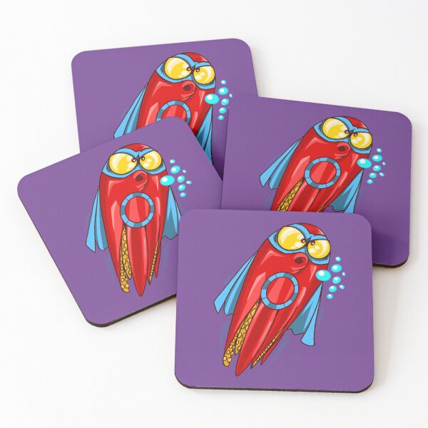 Item preview, Super red octopus with yellow eyes and a cape, cartoon (guaranteed AI-free) designed and sold by fifou96.