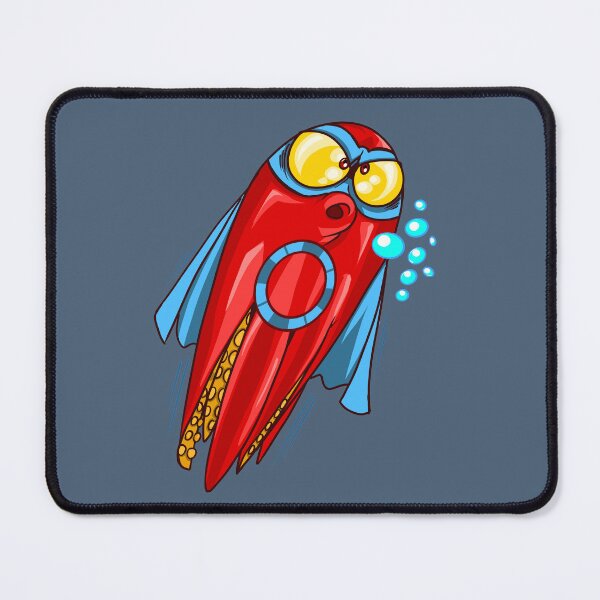 Item preview, Super red octopus with yellow eyes and a cape, cartoon (guaranteed AI-free) designed and sold by fifou96.