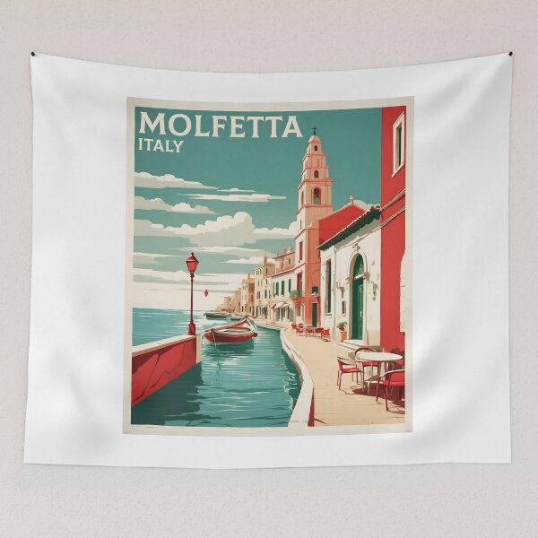 Item preview, Molfetta Italy Vintage Poster Tourism designed and sold by TravelersGems.