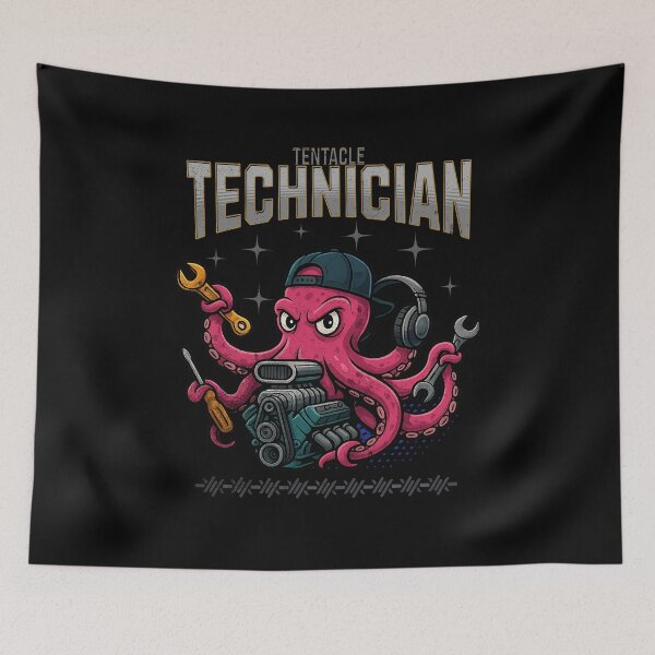 Item preview, Tentacle Technician Funny Octopus Mechanic Racing  designed and sold by CarantinedChaos.