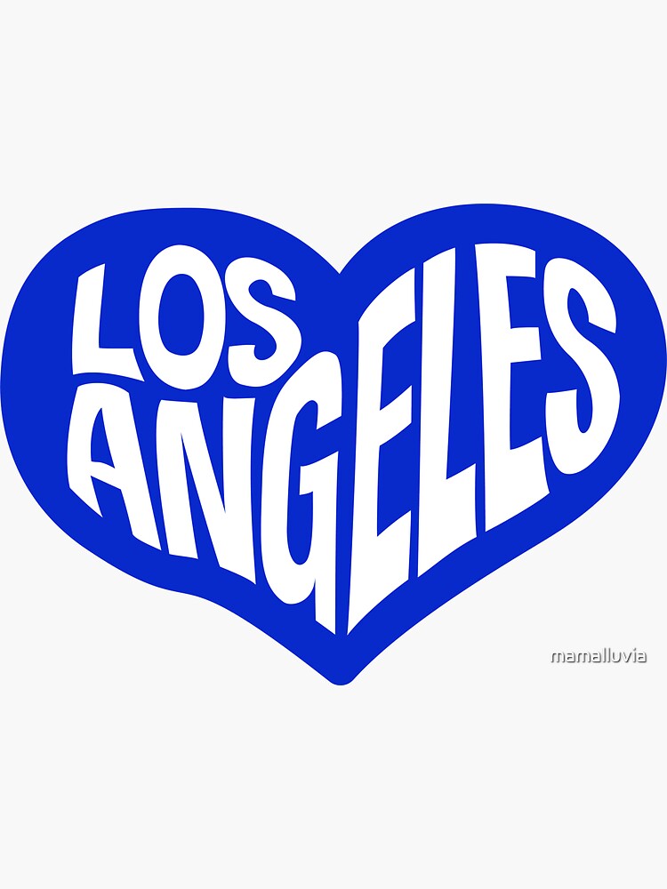 Los Angeles Heart, Blue and White Sticker