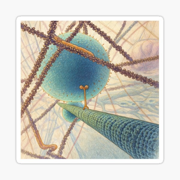 Aperçu de l'œuvre Kinésine marchant le long des microtubules créée et vendue par dawn-designs05.