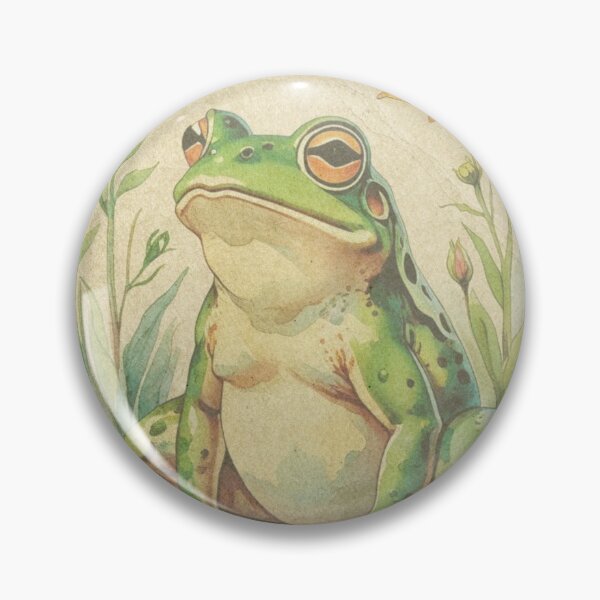 Item preview, Vintage frog and flowers designed and sold by CraftyWords.