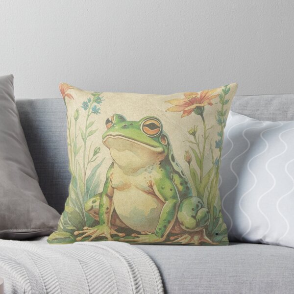 Item preview, Vintage frog and flowers designed and sold by CraftyWords.