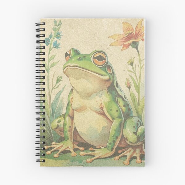 Item preview, Vintage frog and flowers designed and sold by CraftyWords.