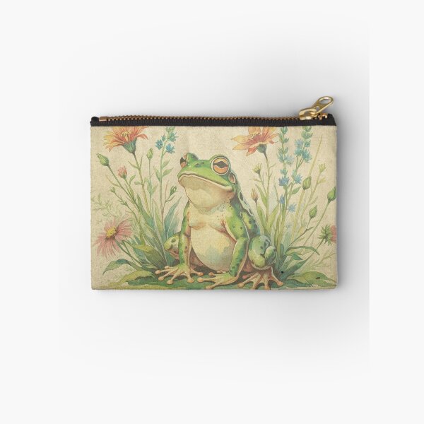 Item preview, Vintage frog and flowers designed and sold by CraftyWords.