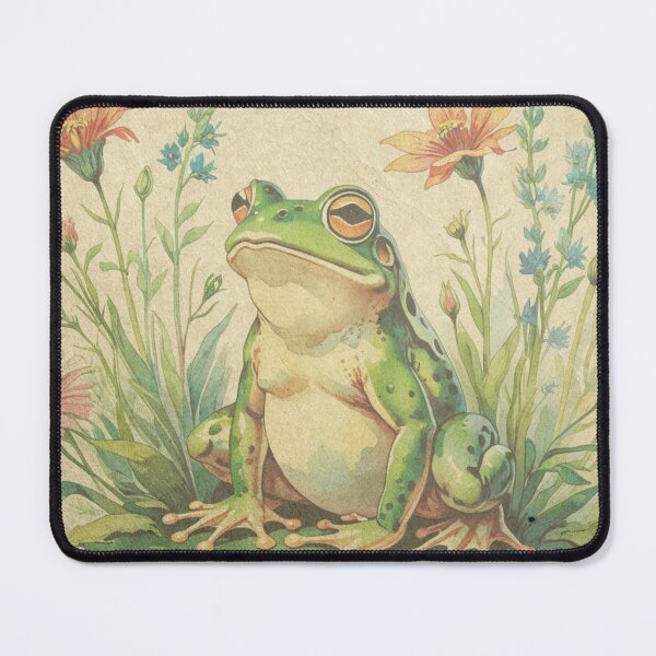 Item preview, Vintage frog and flowers designed and sold by CraftyWords.
